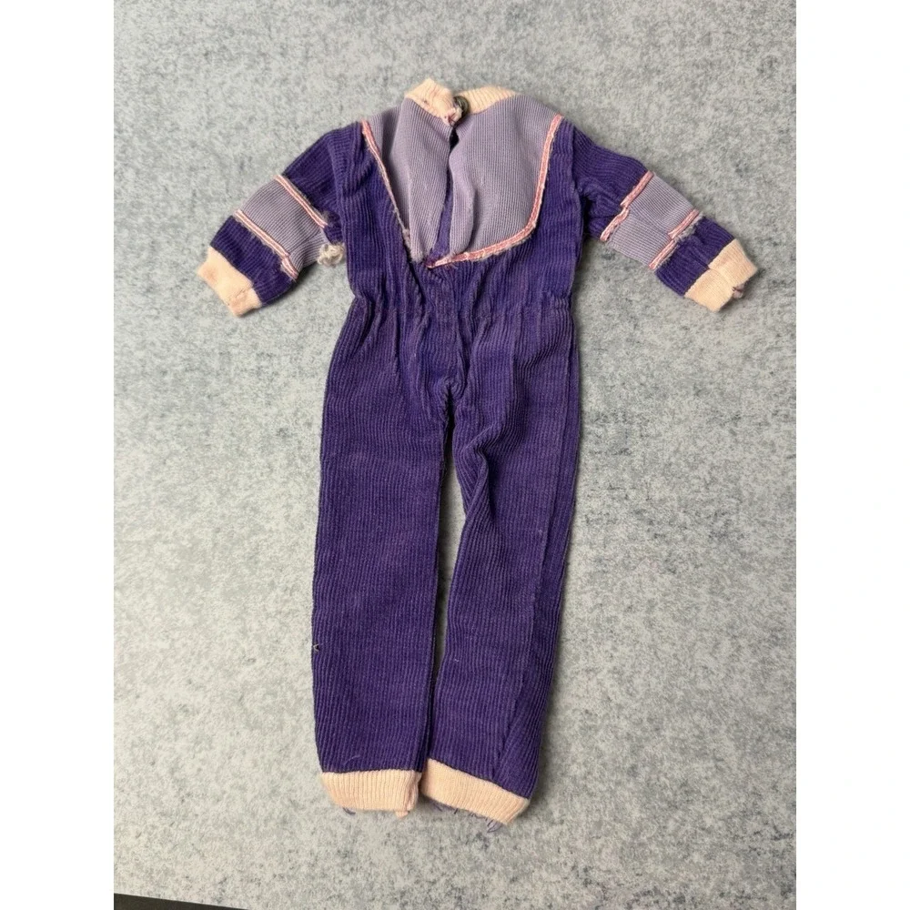 Vintage Barbie Clone Fashion Doll Size Purple Courdory Track Jumpsuit 90's